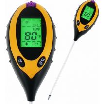 Keyoung - 4 en 1 Digital Intérieur Extérieur du sol Instrument testeur de pH acidité Sunlight l'humidité Température pour jardin Ferme pelouse Fleur