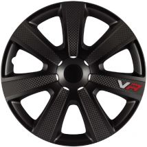 4 Enjoliveurs 16p Carbon - Noir