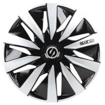 Sparco - 4 Enjoliveurs Lazio 15 Noir et Argent
