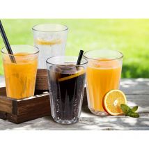4-er Set Trinkbecher 300ml, unzerbrechliche Tritan Gläser Kristallklar