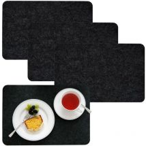 4 Extra-Dicke Filz Tischsets 43x30x0,5cm Edle Platzsets Platzdeckchen Tisch-Unterlage Filzunterlage Anthrazit - Dunedesign