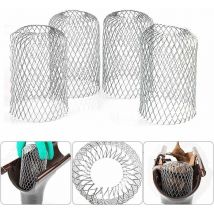 4 de Gouttière en Aluminium Flexible Diamètre 8cm Grille Grillage Stop Feuille Crapaudine Crépine Pare Feuille Cache Gouttière pour Protéger