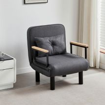 4 in 1 Folding Sofa Bed Convertible Lounge Sleeper Chair with Adjustable Backrest and Large Cushion, Sleeper Recliner Armchair for Living Room,