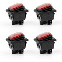 4 Interrupteur, Interrupteur à Bascule Étanches, ac 16A/250V 20 A/125V 4 Broches 2 Positions, Interrupteur à Basculante pour Montage sur Panneau pour
