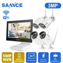 Sannce - annke 3MP 4CH Super hd Wireless-Sicherheitskamerasystem 10,1-Zoll-LCD-Bildschirm Mit 3MP 4PCS IP-Kameras Audio Recording Surveillance Kit