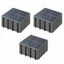 Oviala - 24 klickbare Terrassenplatten aus schwarzem Stein Grau