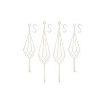Odipie - 4 maceteros colgantes de macramé, soporte para macetas colgantes, colgador de plantas de macramé, soporte para macetas colgantes de cuerda
