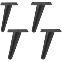 4 pièces meubles cône incliné support canapé pieds meuble tv pieds meubles cône fer pieds (pieds coniques obliques noir mat 17cm)