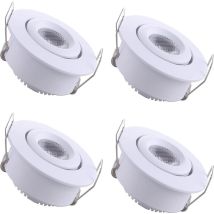 4 Mini Spot Encastrable led Plafond Spot encastré Lampe 1W Blanc Chaud 3000K pour Vitrine,Plafond,Cuisine,Placard,DIY éclairage etc