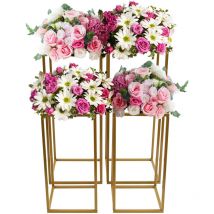Gojoy - 4x Moderne Mariage Fleur Stand Or Fleur Titulaire Rectangulaire Fleur Stand