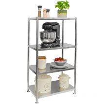 Shelfr - 4 Niveaux Étagère en Acier Inox - jusqu'à 60kg - 61x36x113 Rangement Métallique