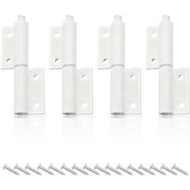 4 Paar Weiße Türscharniere, Hochfeste Aluminium-türscharniere, Türscharniere Mit 24 Schrauben, Für Türen, Schränke Und Fenster