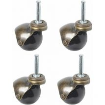 Derrui - Swivel casters, 360 degree rotating ball castors, top plate with cover, furniture caster, 4 pieces (ball caster with grip ring rod, 2 '50 mm