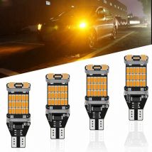 Houhence - 4-Pack 921 912 T10 T15 Ambre/Jaune 800 lumens 12V-24V Non-Polarity Extrêmement Lumineux canbus Sans Erreur Ak-4014 45PCS Chipsets Ampoules