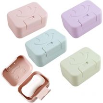 Linghhang - 4 Pack Boîte à Savon de Voyage, Porte Savon avec Couvercle Boite à Savon Portable en Plastique étui à Savon Boîte de Rangement de Savon