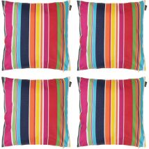 Bean Bag Bazaar - 4 Pack Outdoor Cushion -43cm x 43cm - Ready Fibre Filled, Water Resistant - Decorative Scatter Cushions for Garden Chair, Bench, or