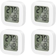 Fei Yu - 4 Pack Thermometre Interieur Mini Thermomètre Hygrometre Haute Précision Température Hygromètre Moniteur avec Air icône Confortable pour