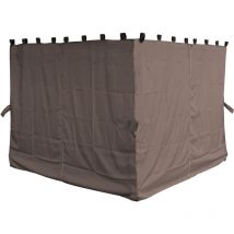 Quick-star - 4 Paneles laterales con cremallera 260x195cm Marrón-Gris para Gazebo 3x3m