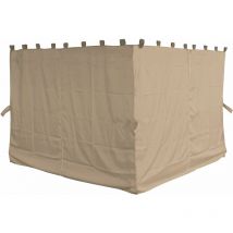 4 Paneles laterales con cremallera 300x195cm Beige para Gazebo 3x4m