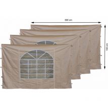 Quick-star - 4 paneles laterales con ventana de pvc y cremallera 300x193cm beige