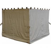 Quick-star - 4 Panneaux latéraux avec fermeture éclair 260x195cm Beige pour Gazebo 3x3m