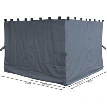 4 Pannelli laterali con cerniera 300x195cm Grigio per Gazebo 3x4m