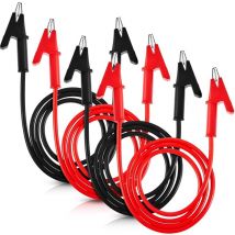 4 Pcs 14 Gauge Jumper Wires Alligator Clips to Alligator Clip Alligator Clips Electrical Test Wires Set Silicone Test Flexible Cable for Electrical