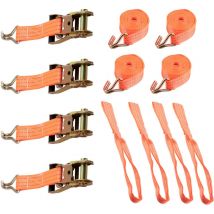 BFO - 4 Pcs 2T Spanngurt Radsicherung Reifengurt für Auto Transport pkw 2 Tone4x 2T Spanngurt Radsicherung Reifengurt für Auto Transport pkw 2 Tone