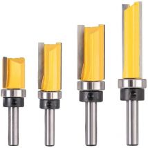 Serbia - 4 Pcs 8mm Routeur de Fraise à Bois Fraise a Copier Tige Affleurant Cutter Copie Routeur Routeur Routeur Rainure Cutter Tige Coupe Acier