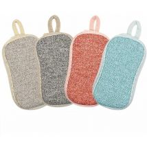 4 pcs Microfibre Tampons à Récurer Éponge, éponges vaisselle reutilisable, Antibactérien et résistant au nettoyage,non Odor à plat antiadhésif,idéal