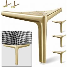 Petites Ecrevisses - 4 Pcs Patas de Sofá Triangular Pies de Mesa Moderno con Tornillos Patas de Metal para Muebles Armarios Sillas Dorado - 18cm