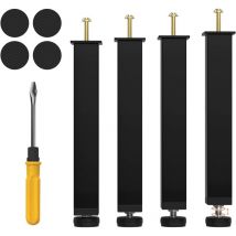 Brisunshine - 4 Pcs Pied de Lit 25 cm à Visser, Pieds Sommier à Lattes Metallique, Hauteur Réglable 25 à 27 cm, Pieds de Lit pour Sommier à Lattes