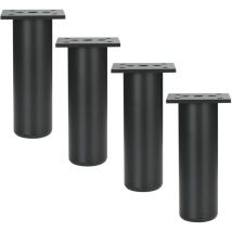 Möbelbeine aus Aluminiumlegierung, Schrankfüße, für Küche, Sofa, Tisch, Metall, Höhe 120 mm, Schwarz, 4 Stück