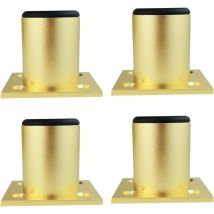 4 Pcs Pieds de Meubles en Alliage d'aluminium Pieds d'armoire Cuisine Canapé Table en Métal Hauteur 80mm Or
