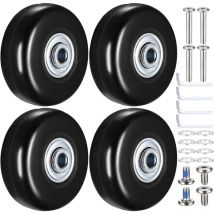 4 Pcs Roulettes de Valise de Remplacement, Roues de Remplacement pour Valise, 50x18mm Roues de Bagages de Remplacement, Roues de Chariot de