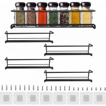 4 Pcs Étagère à Épices Cuisine Etagere a Epices Murale Étagère de Rangement de Cuisine Tagère à Épices Murale sans Perçage Mural Etagère de Douche
