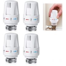 4 PCS Tete Thermostatique, M30x1.5 Vanne de Radiateur Thermostatique Robinet Thermostatique Remplacement de Vanne Tête de Rechange pour Maison et