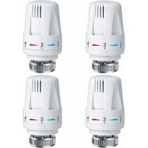 Forehill - 4 pcs Tête Thermostatique Radiateur, Tête Thermostat Radiateur trv M30 x 1,5, Vanne Thermostatique Radiateur, Vannes de Radiateur de