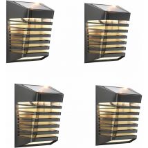 4 pezzi Applique Solare da Esterno Lampada da parete a led For Cortile Giardino Corridoio Terrazza Vicino al muro Sentiero Patio Villa