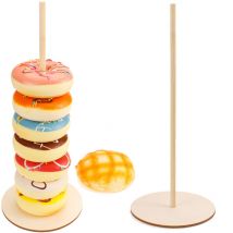 Linjou - 1 pezzi di legno ciambella parete espositiva contiene dolci caramelle matrimonio rustico cesto compleanno decorazione doccia forniture