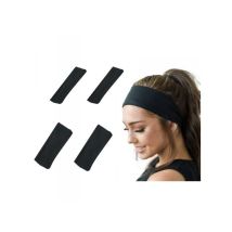 4 Pezzi Fascia Sportiva Capelli Nero Per Uomo E Donna Larga 8cm