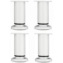 4 Pezzi Piedini per Mobili Regolabili Gambe da Tavolo Letto con Viti Bianco - 12cm