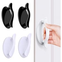 4 pièces Auto adhésif Fenêtre poignée, Poignée Autocollante, Poignée Adhésive Porte Coulissante Pour Fenêtre Placard Tiroir Armoire Réfrigérateur