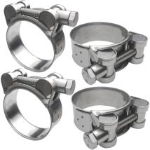 4 Pièces Colliers De Serrage En Acier Inoxydable 304, Réglable Collier De Serrage 64-67mm Pour Camions De Construction, Bateaux, Motos, Etc