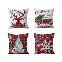 4 pièces de housses de coussin de Noël, housses de coussin de Noël, housses de coussin de canapé, housses de coussin de décoration pour la maison,