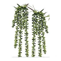 Pcs Artificielle Suspendus Succulentes Faux Burro's Tail Picks Trailing String of Pearls Succulents Faux Verdure Floral Arrangement