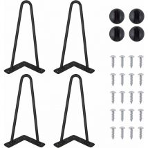 4 pièces diy Pieds de Table en Métal Pieds en épingle à Cheveux Pieds de Meuble, Diamètre 10mm, 2 Piliers, pour Table Basse/Table de Salle à