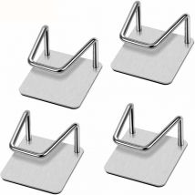 4 Pièces Porte Évier Éponge, Porte Éponge de Cuisine, Porte Éponge Adhésif, Crochet Évier Éponge, Sans Perçage Acier Inoxydable Étanche Porte-Évier