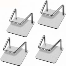 4 Pièces Porte Évier Éponge, Porte Éponge de Cuisine, Porte Éponge Adhésif, Crochet Évier Éponge, Sans Perçage Acier Inoxydable Étanche Porte-Évier