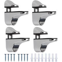 Support de tablette en verre réglable - Alliage de zinc poli - Pour verre/planchers jusqu'à 3-20 mm d'épaisseur